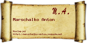 Marschalko Anton névjegykártya